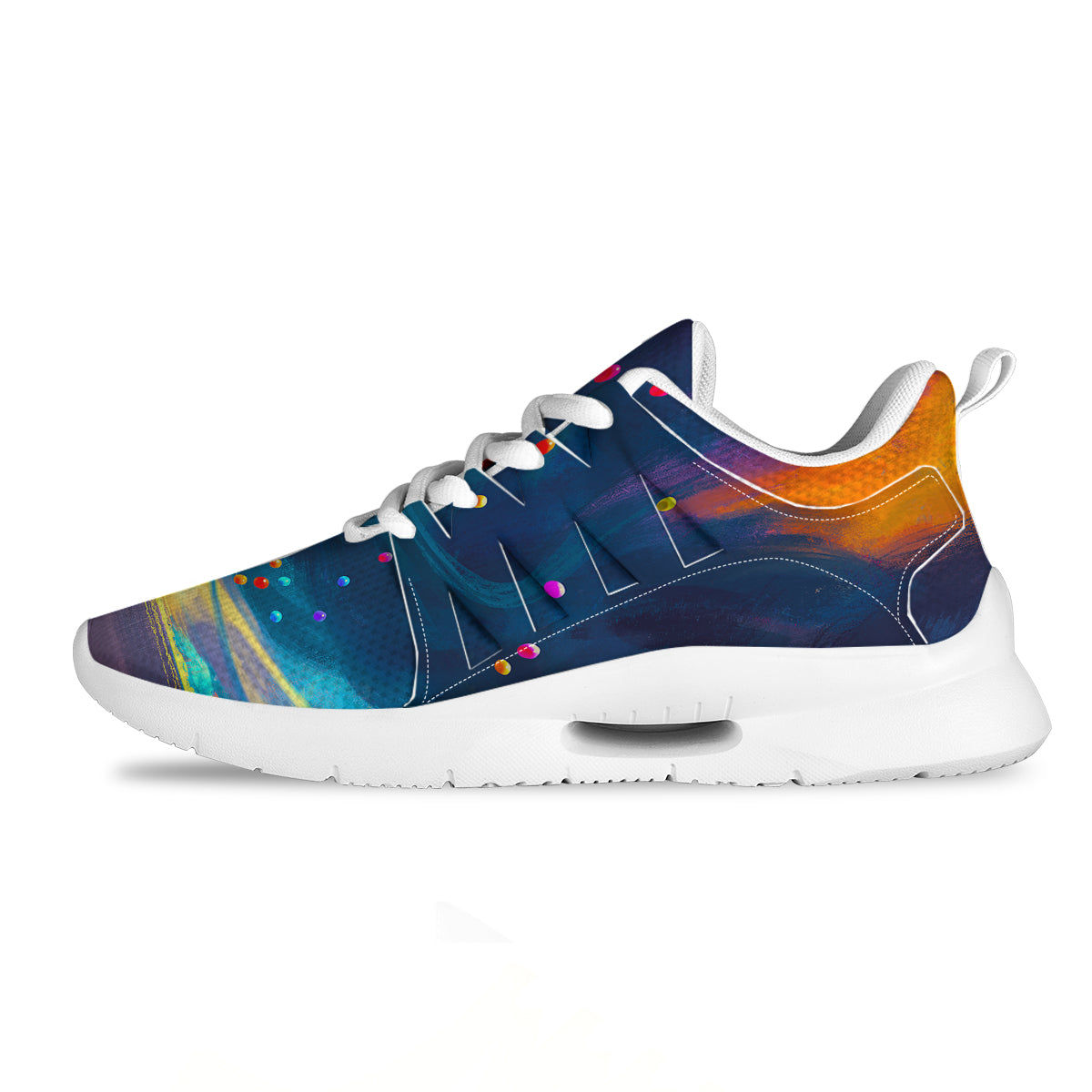Watercolor Balloons And Storm Print Tennis Shoes-grizzshop