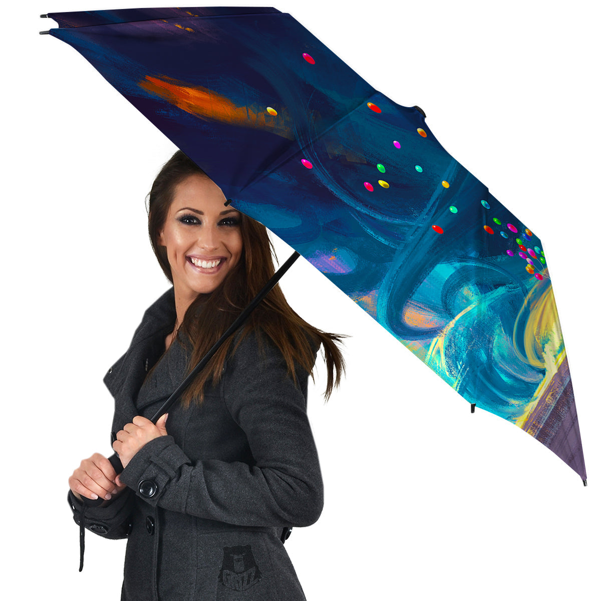 Watercolor Balloons And Storm Print Umbrella-grizzshop