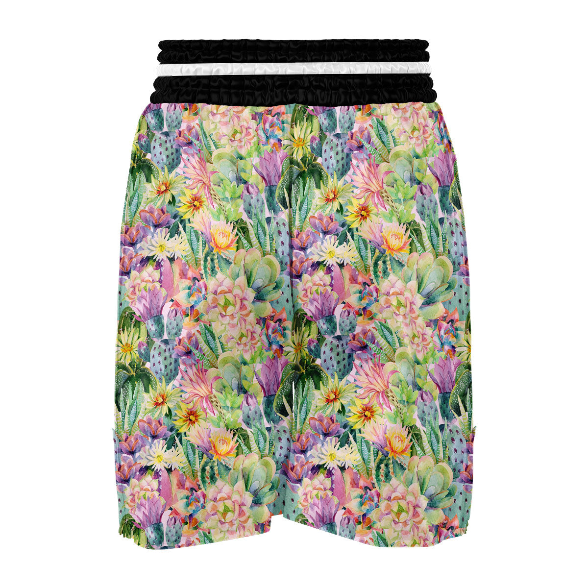 Watercolor Cactus Boxing Shorts-grizzshop