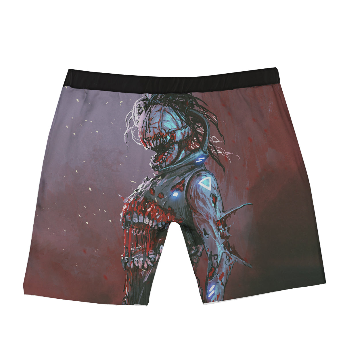Watercolor Creepy Monsters Open Mouth Print Boxer Briefs-grizzshop