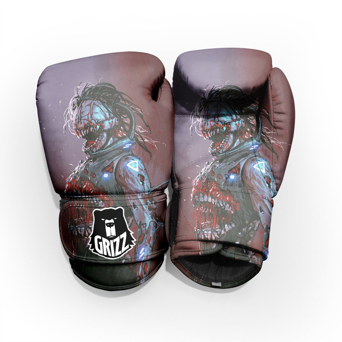 Watercolor Creepy Monsters Open Mouth Print Pro Boxing Glove
