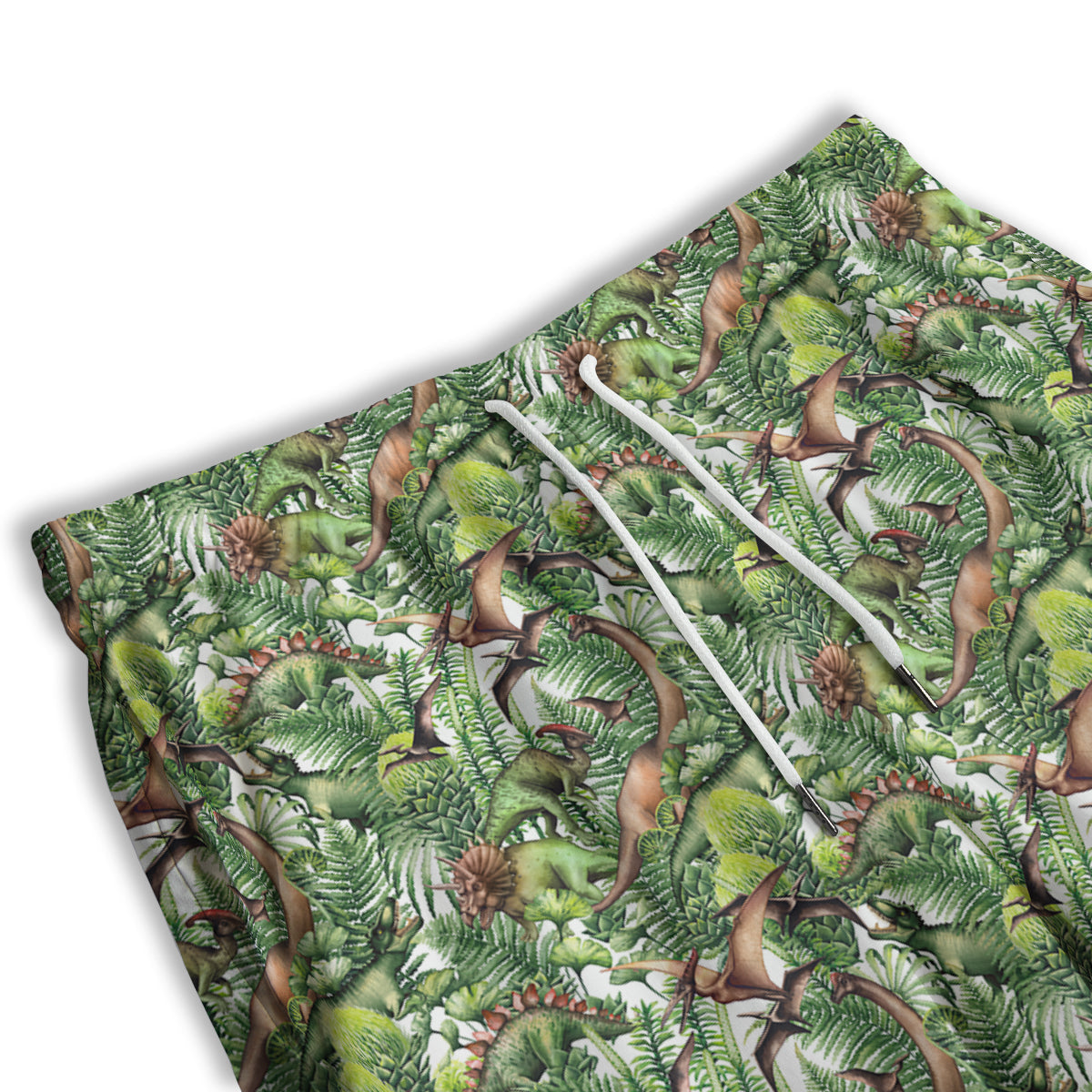 Watercolor Dinosaurs Plants Print Pattern Men's Athletic Shorts