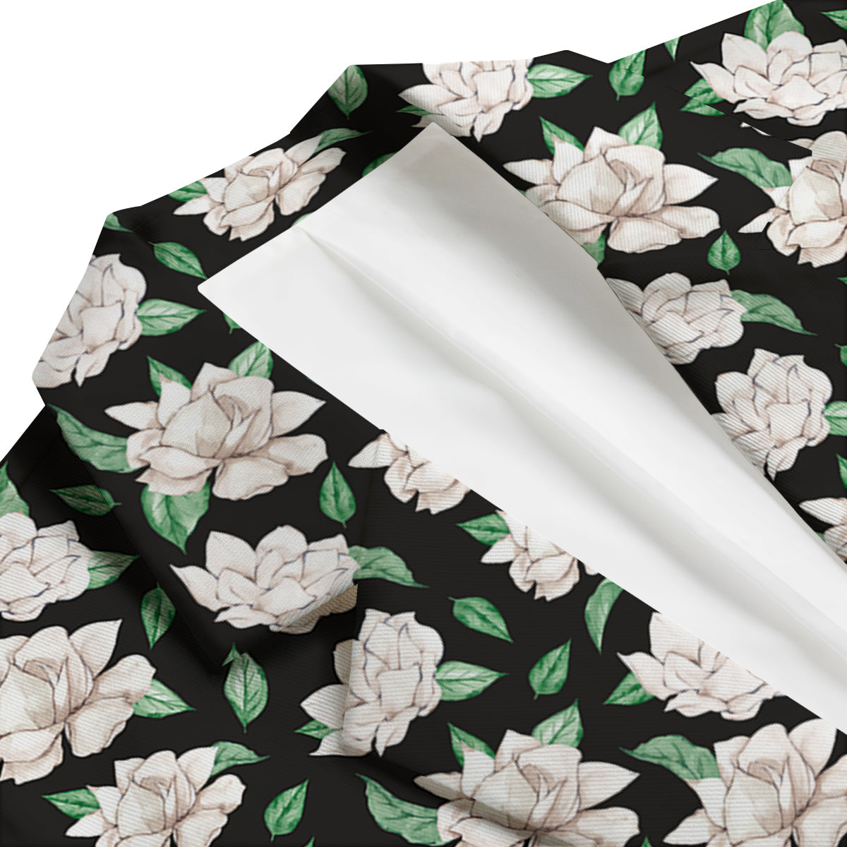 Watercolor Gardenia And Leaf Print Pattern Men's Blazer-grizzshop