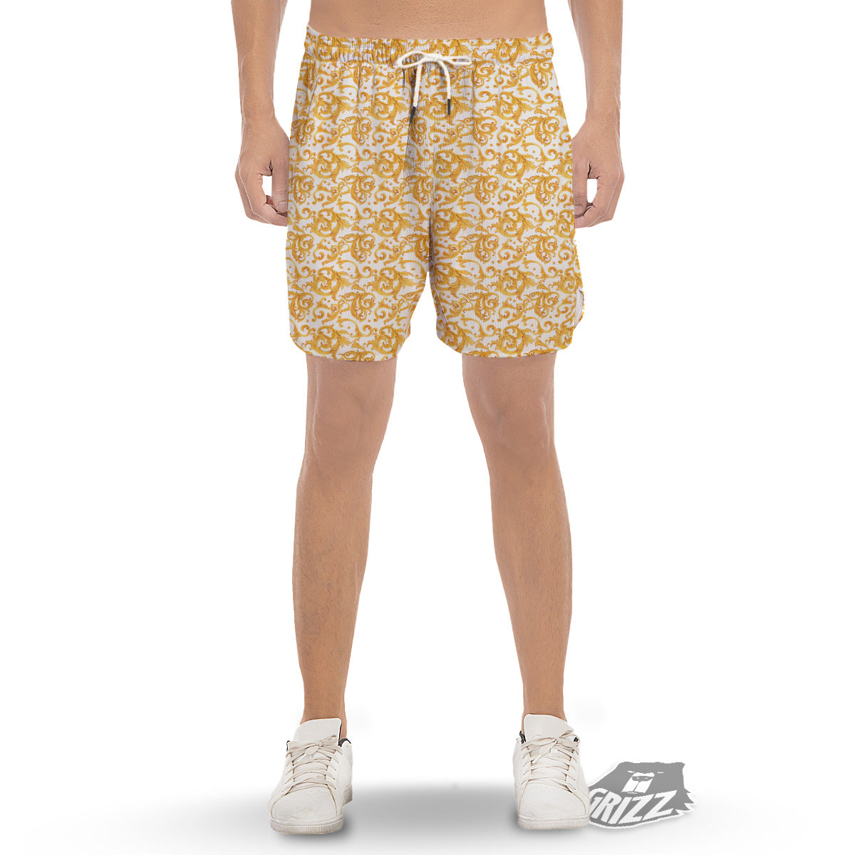 Florian Shorts in Yellow Baroque Print main image 1