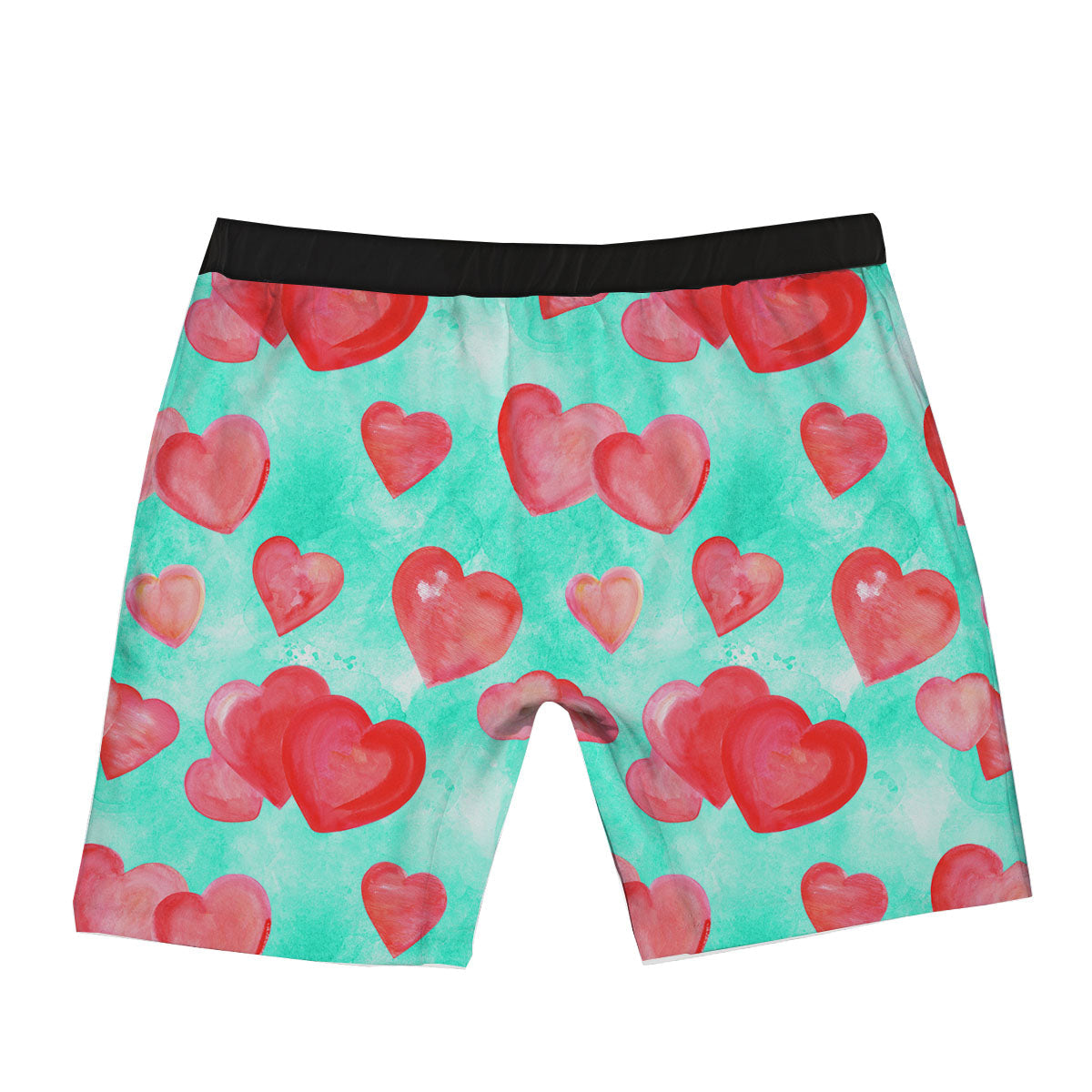 Watercolor Heart Teal And Pink Print Boxer Briefs-grizzshop