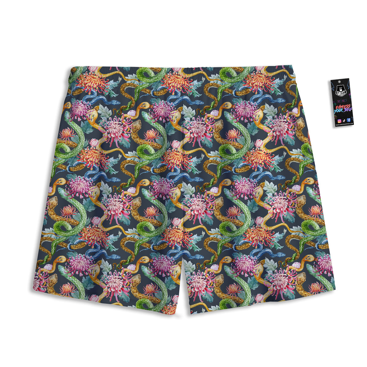 Volcano Erupt Print Mesh Shorts