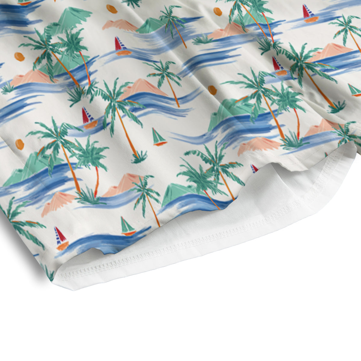 Watercolor Summer Island Palm Tree Print Pattern Men's Athletic Shorts