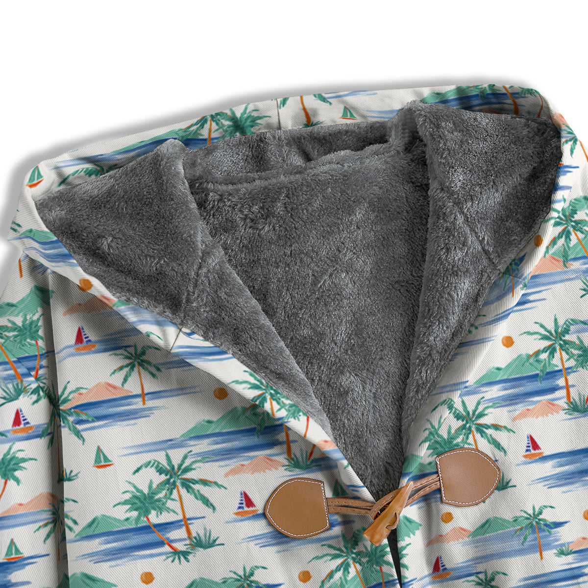 Watercolor Summer Island Palm Tree Print Pattern Men's Windbreaker Jacket-grizzshop