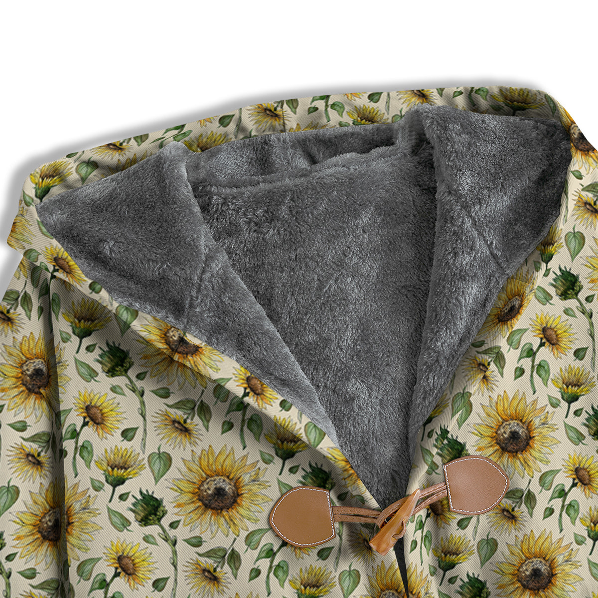 Watercolor Sunflower Beige Print Pattern Men's Windbreaker Jacket-grizzshop