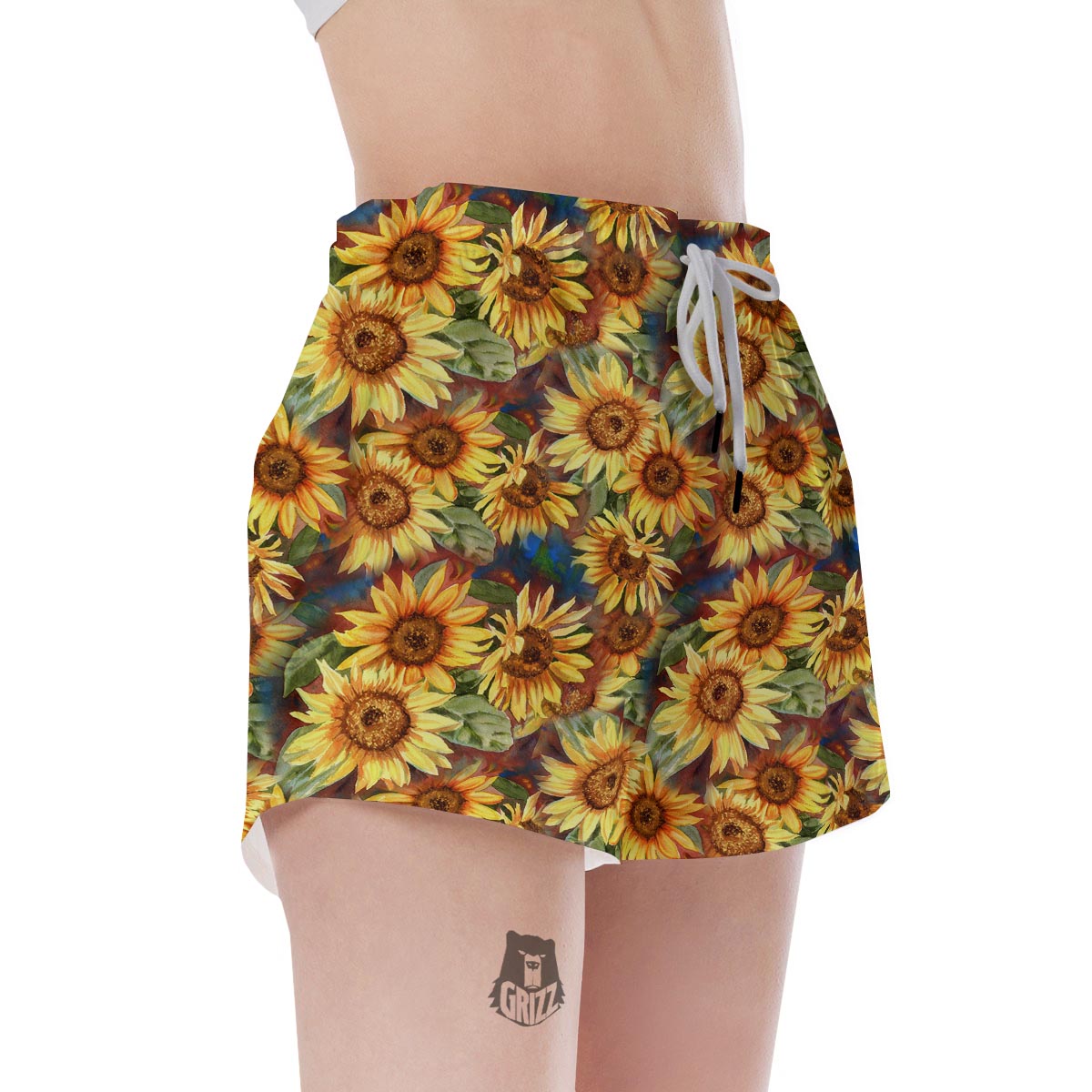 Watercolor Sunflower Women's Shorts-grizzshop