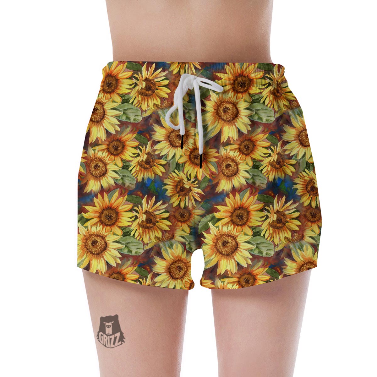 Watercolor Sunflower Women's Shorts-grizzshop