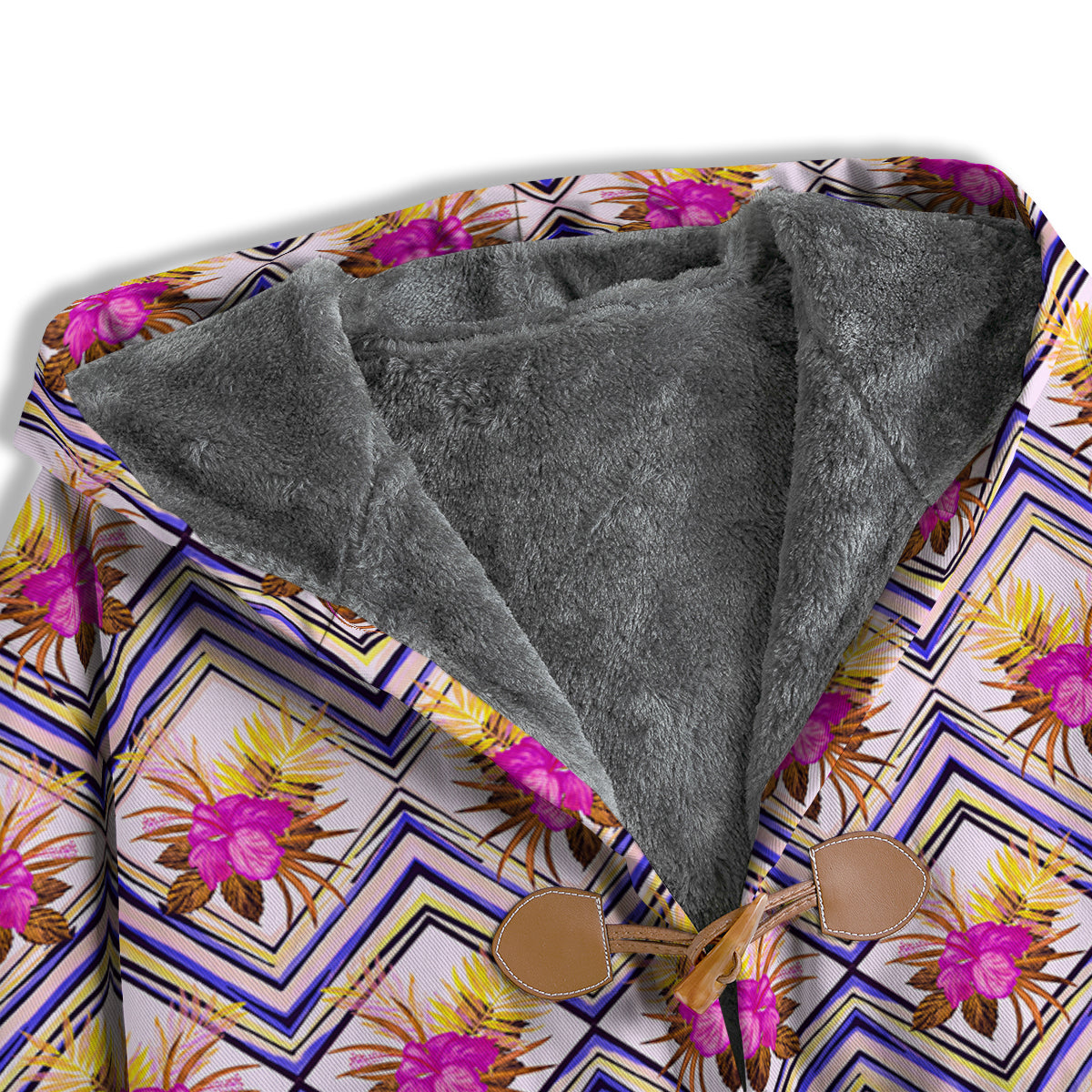 Watercolor Tropical Flower Zigzag Print Pattern Men's Windbreaker Jacket-grizzshop