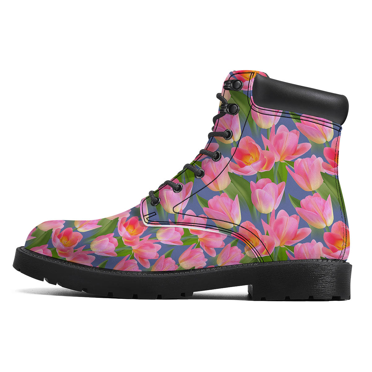Watercolor Tulip Pink Print Pattern Boots-grizzshop