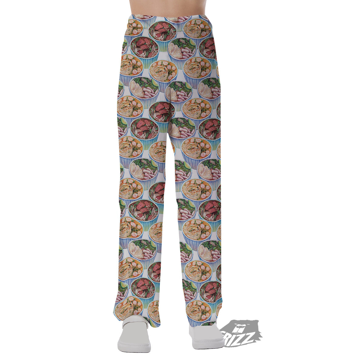 Watercolor Vietnamese Pho Print Pattern Pajama Pants-grizzshop