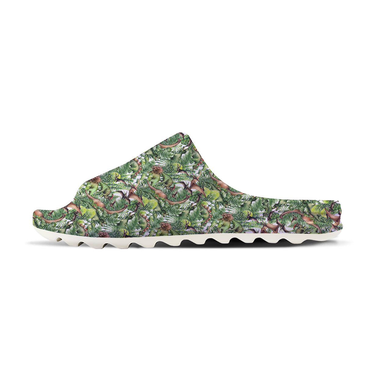 Watercolor Dinosaurs Plants Print Pattern Sandals-grizzshop