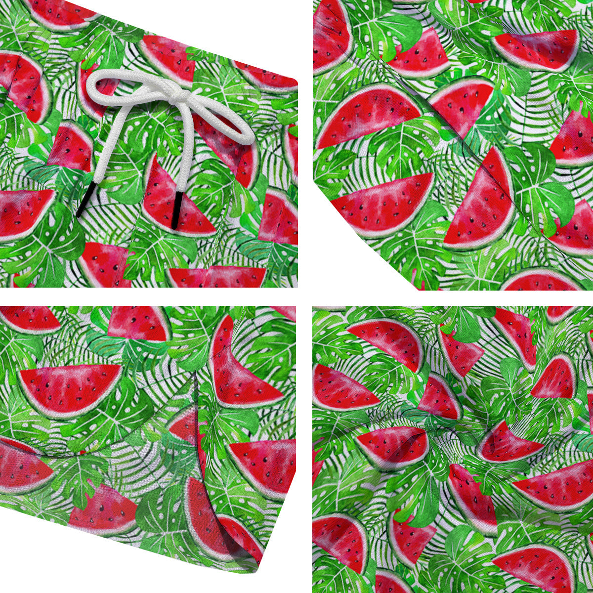 Watermelon Aloha Tropical Print Pattern Men's Running Shorts-grizzshop