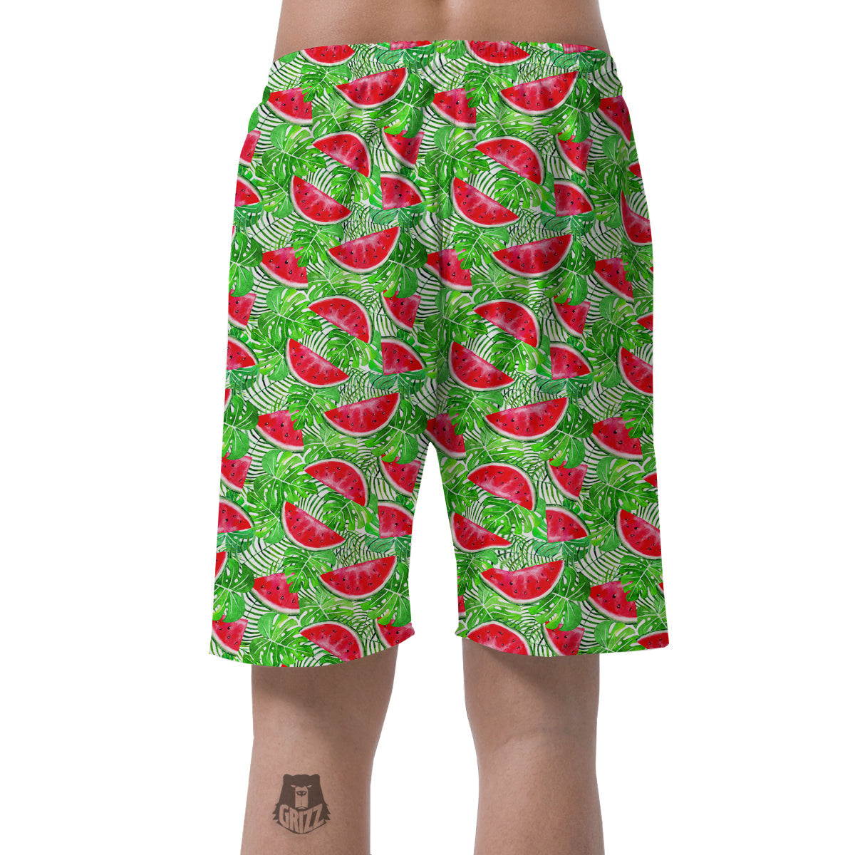 Watermelon Aloha Tropical Print Pattern Men's Shorts-grizzshop