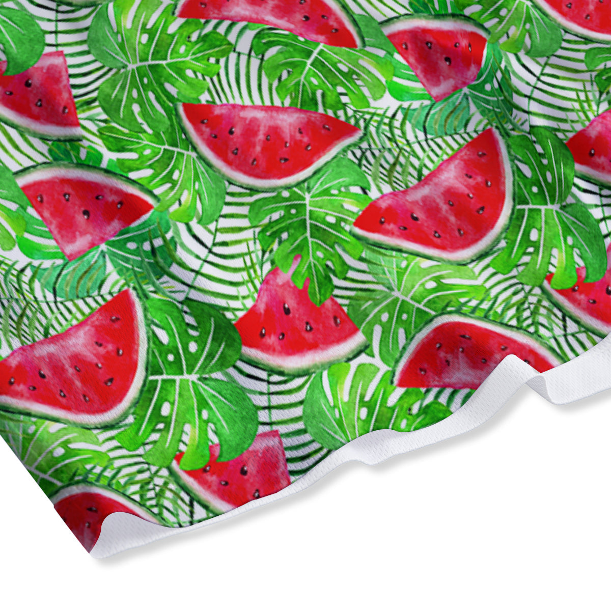 Watermelon Aloha Tropical Print Pattern Mesh Shorts-grizzshop