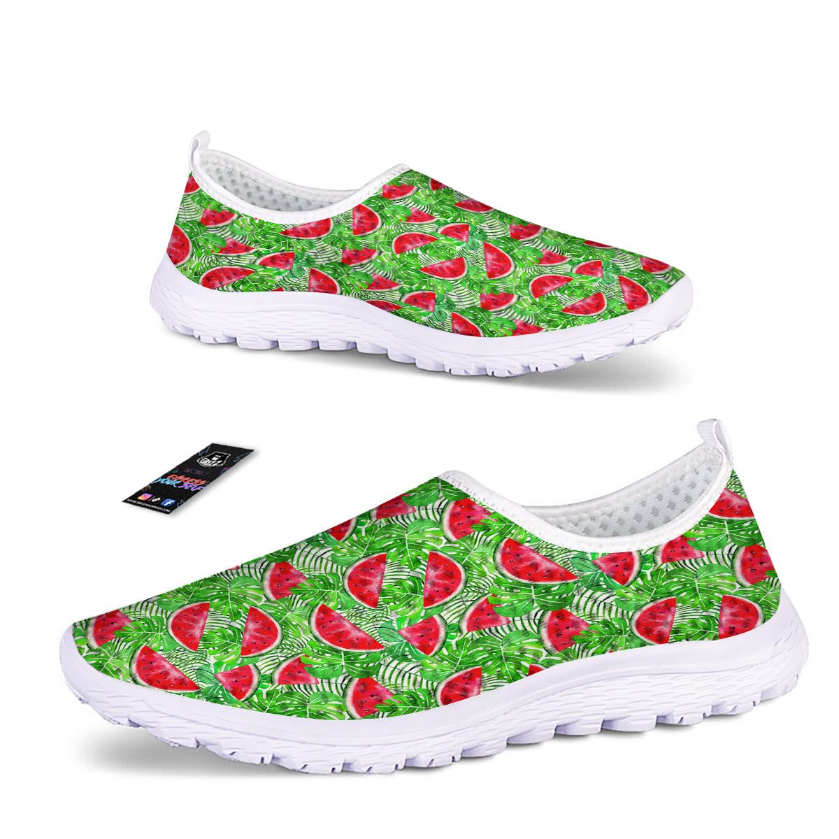 Watermelon Aloha Tropical Print Pattern Nurse Shoes-grizzshop