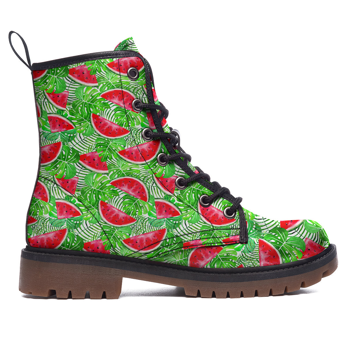 Watermelon Aloha Tropical Print Pattern Work Boots-grizzshop