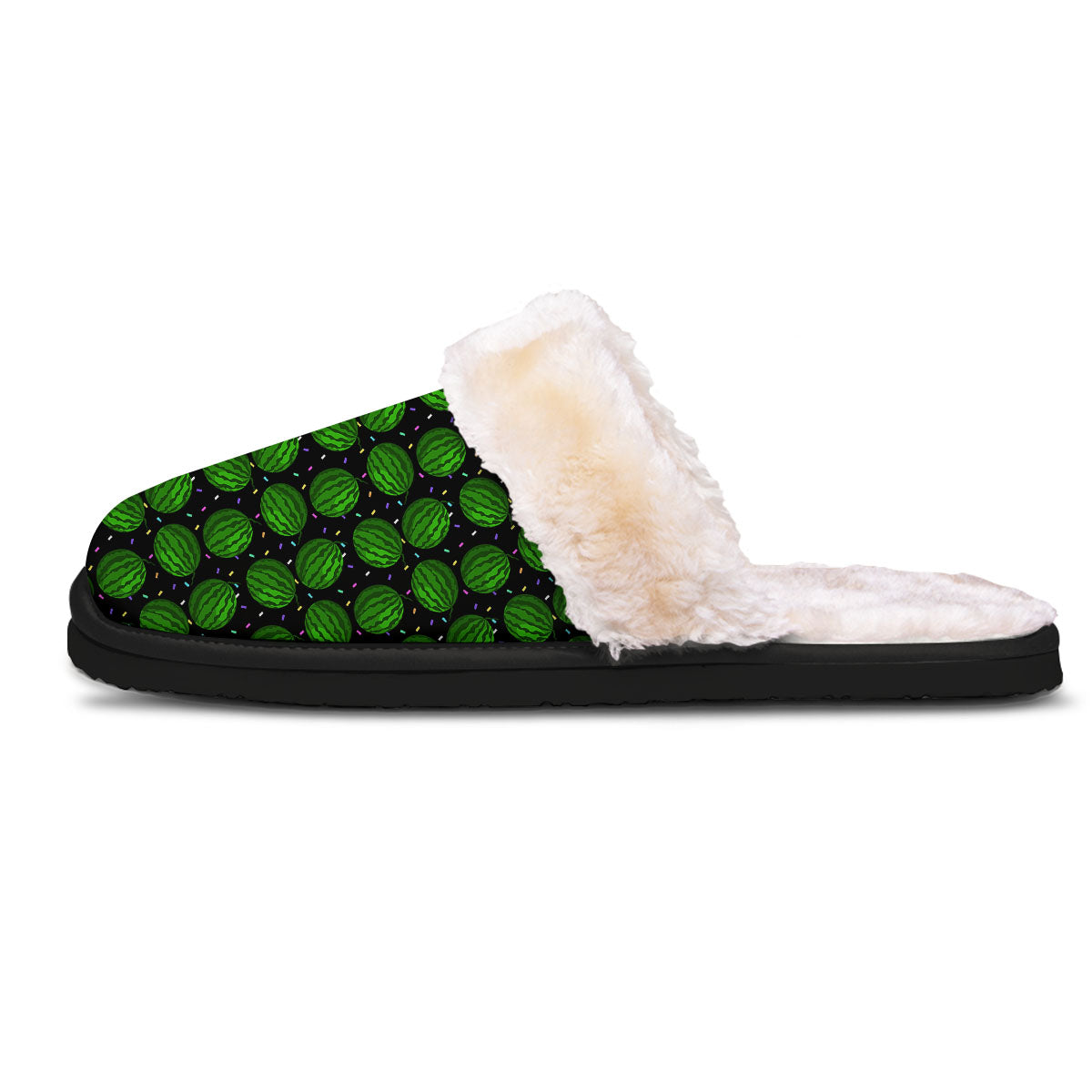 Watermelon Black Cute Print Pattern Slippers-grizzshop