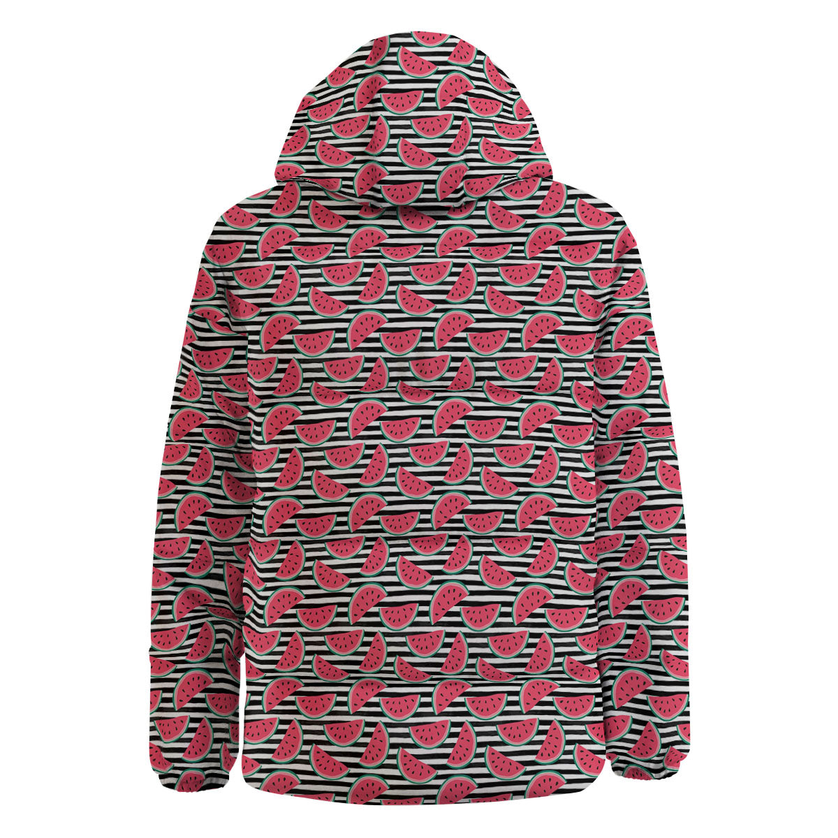 Watermelon Black Striped Print Pattern Down Jacket-grizzshop