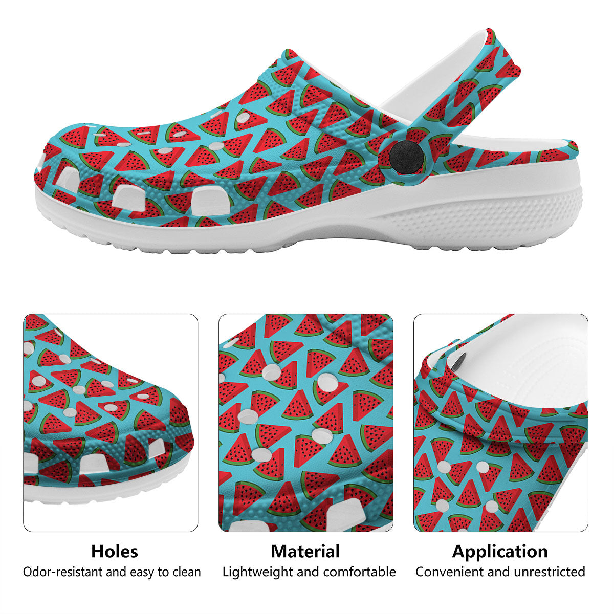 Watermelon Blue Cute Print Pattern Clog-grizzshop