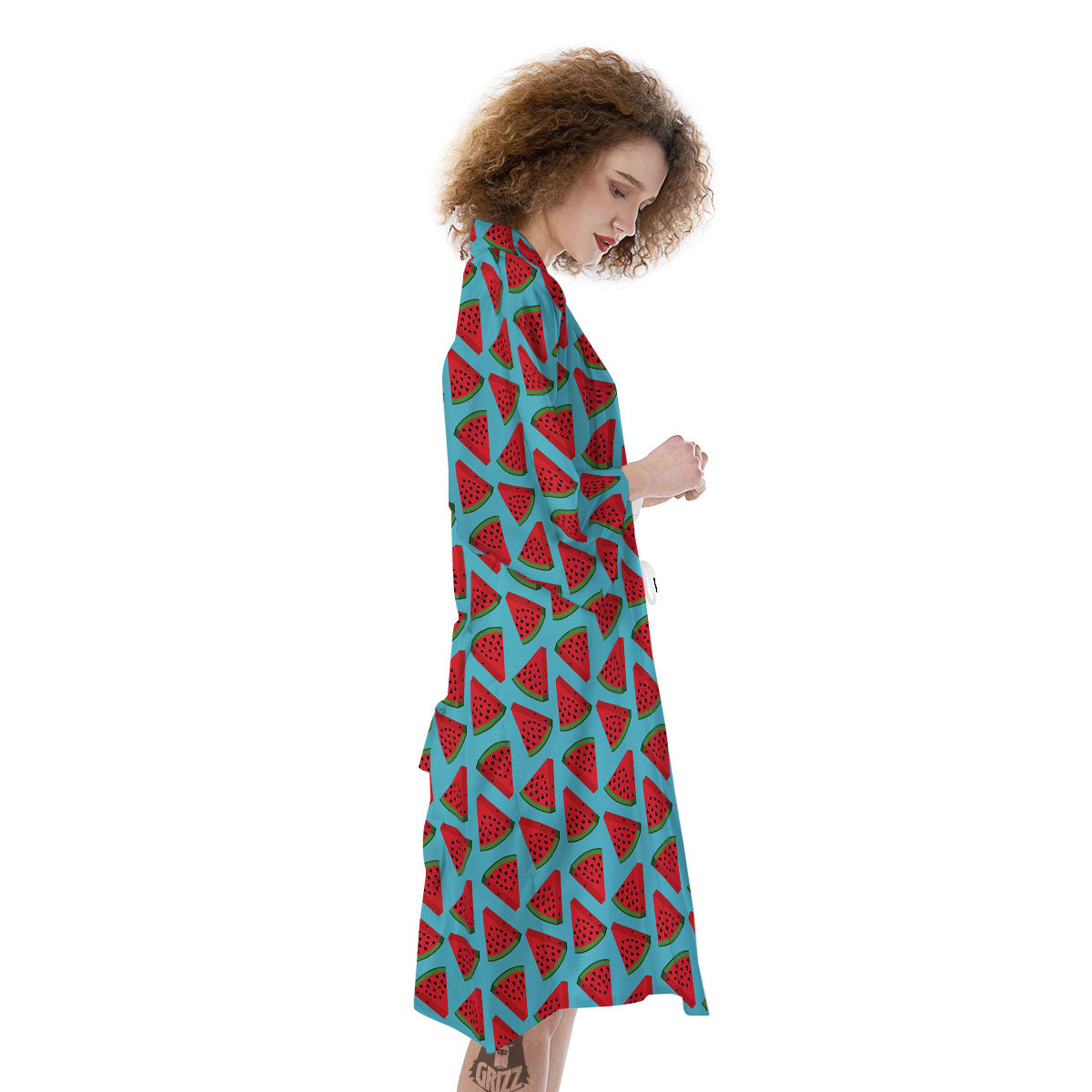 Watermelon Blue Cute Print Pattern Kimono-grizzshop