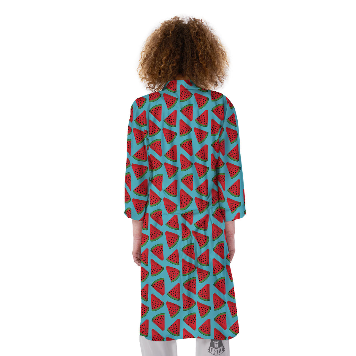 Watermelon Blue Cute Print Pattern Kimono-grizzshop