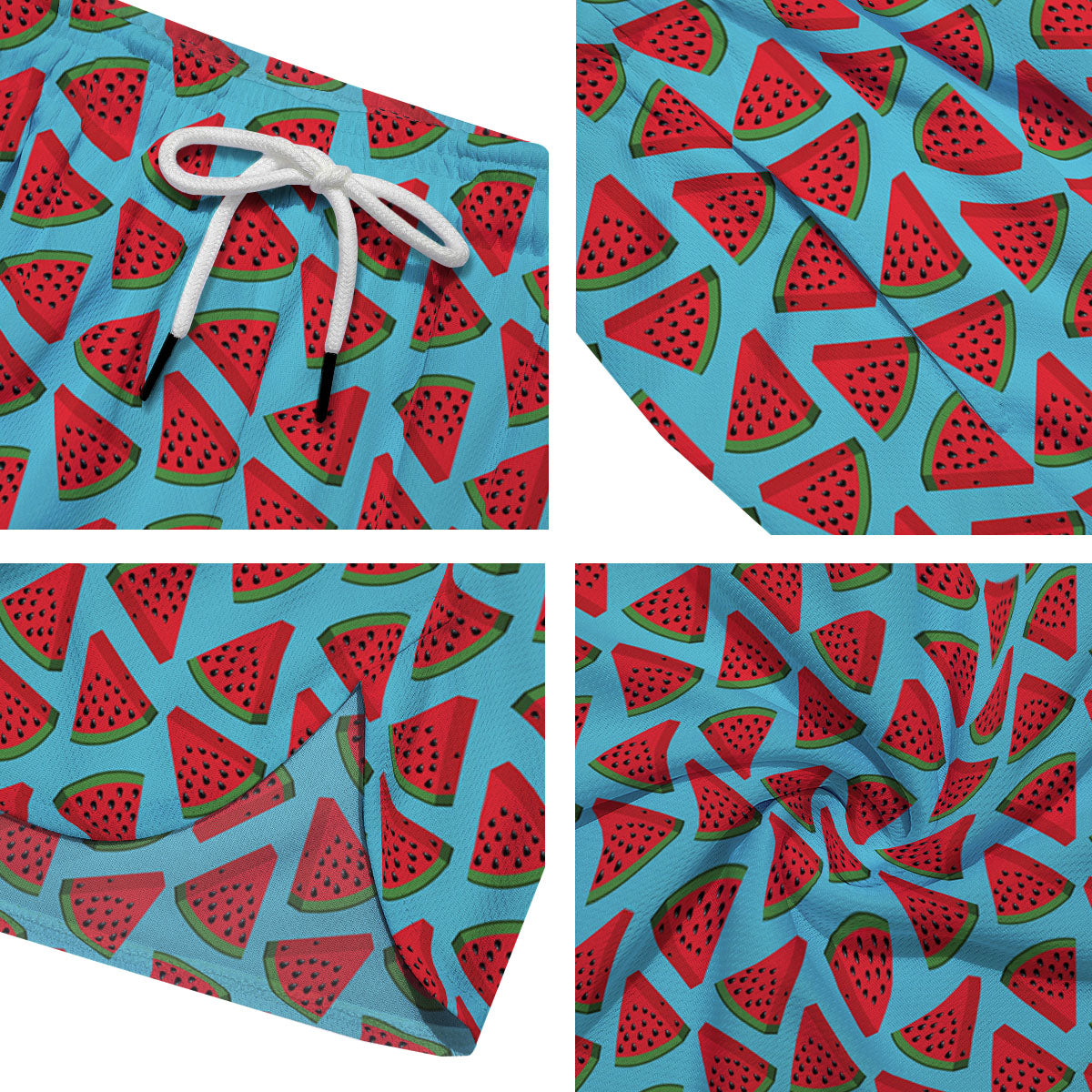 Watermelon Blue Cute Print Pattern Men's Running Shorts-grizzshop