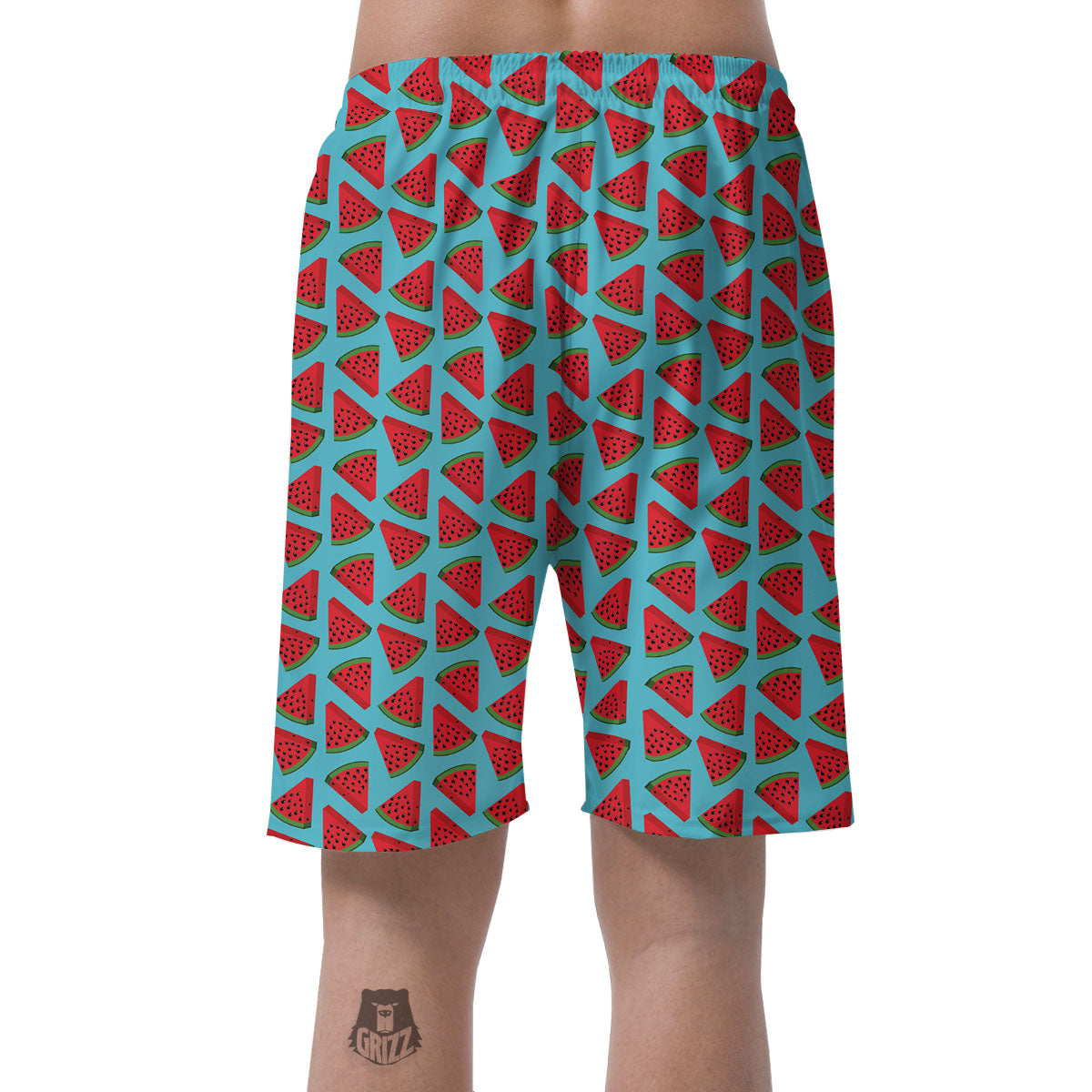 Watermelon Blue Cute Print Pattern Men's Shorts-grizzshop