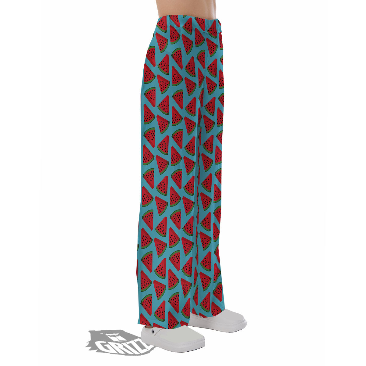 Watermelon Blue Cute Print Pattern Pajama Pants-grizzshop