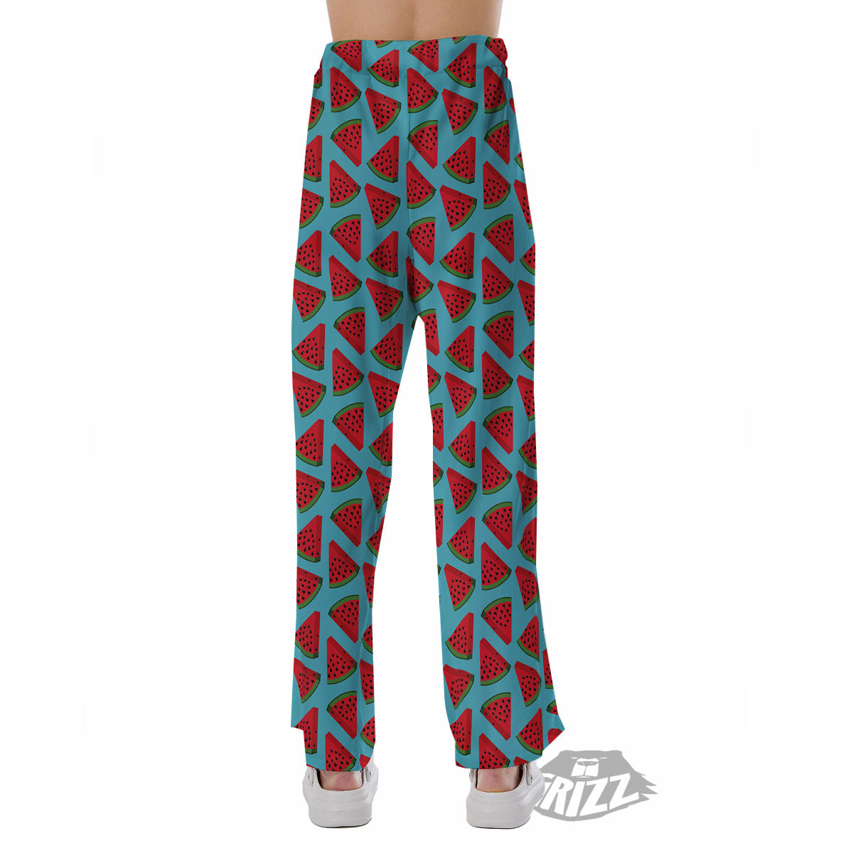 Watermelon Blue Cute Print Pattern Pajama Pants-grizzshop
