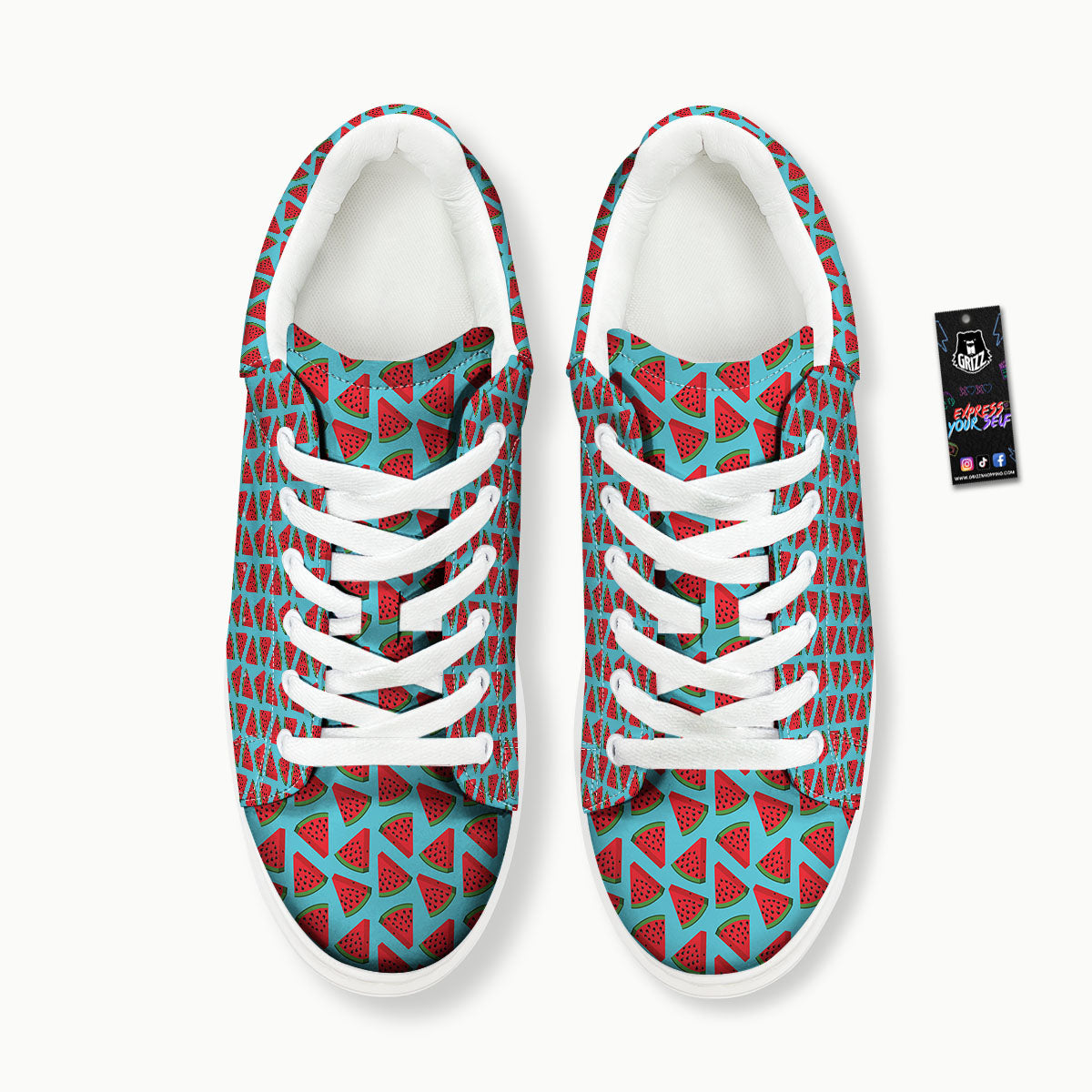 Watermelon Blue Cute Print Pattern Platform Shoes-grizzshop