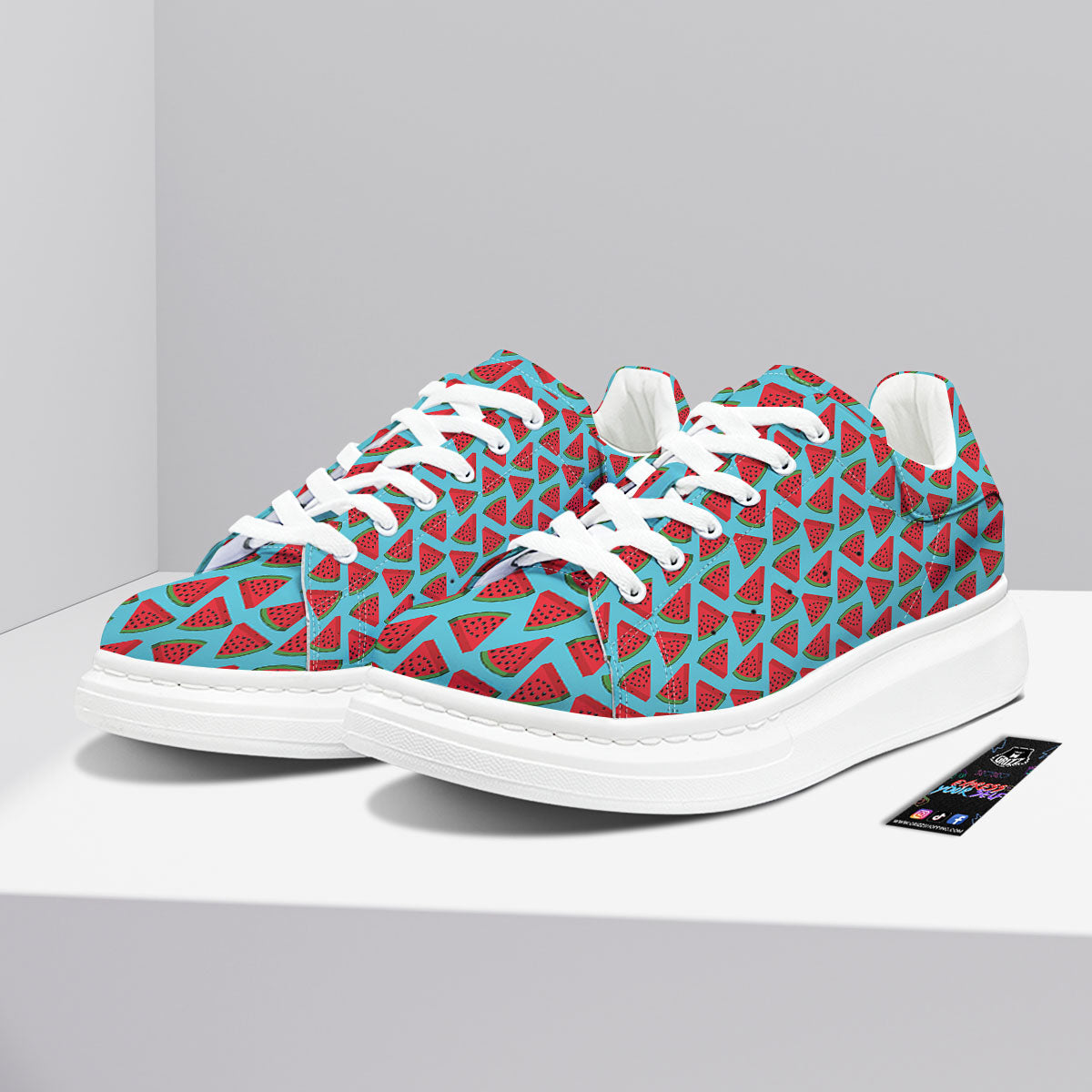 Watermelon Blue Cute Print Pattern Platform Shoes-grizzshop