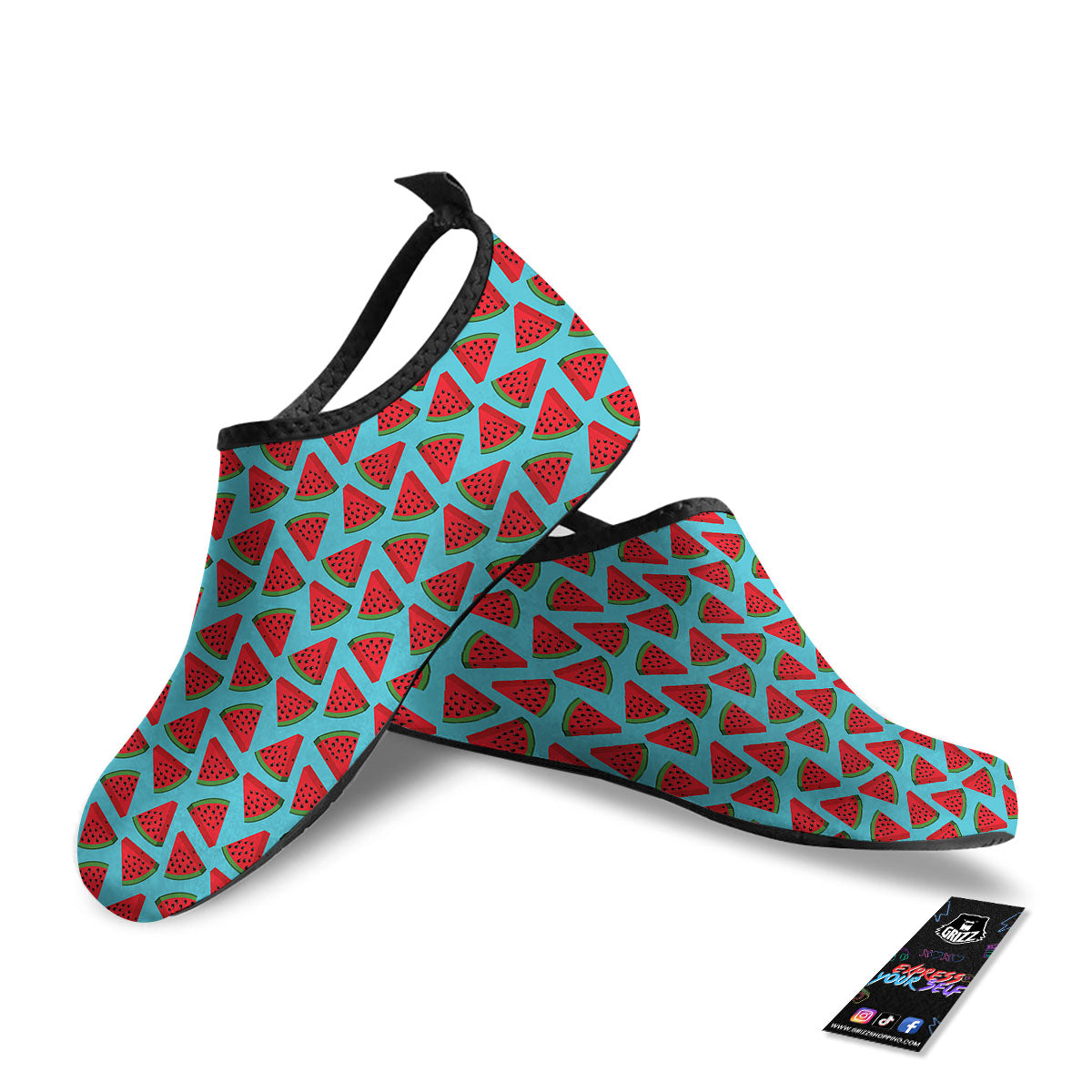 Watermelon Blue Cute Print Pattern Water Shoes-grizzshop