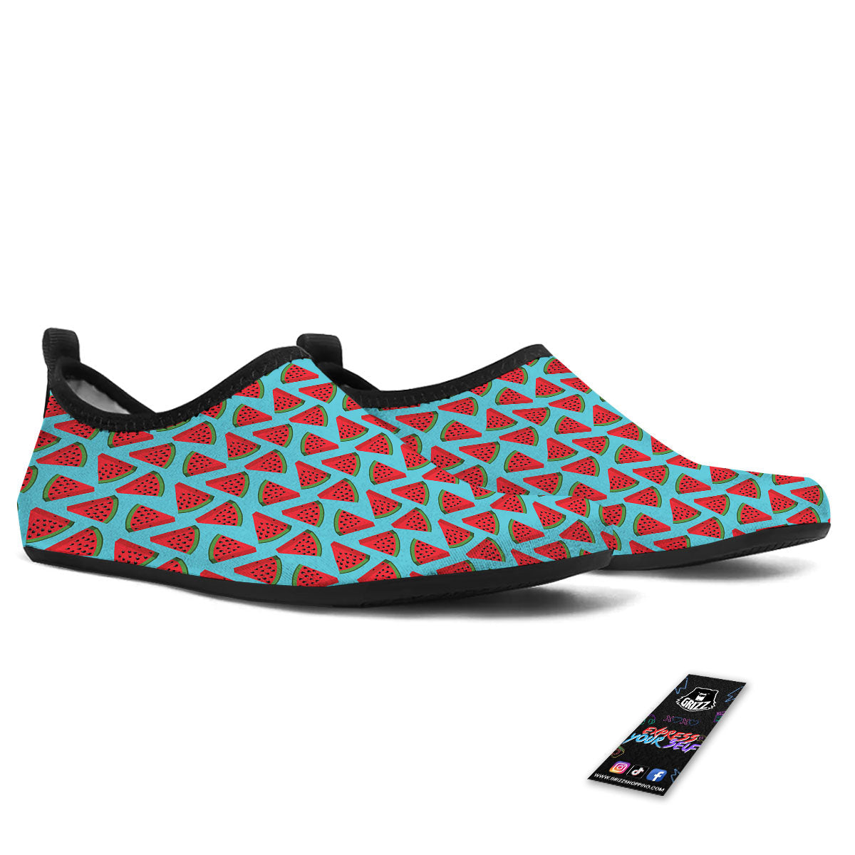 Watermelon Blue Cute Print Pattern Water Shoes-grizzshop