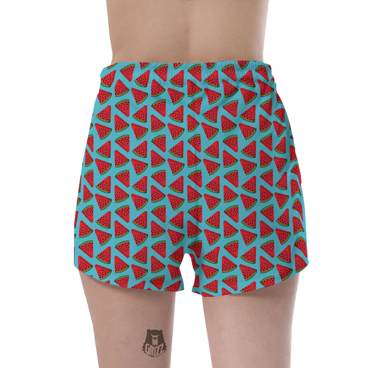 Watermelon Blue Cute Print Pattern Women's Shorts-grizzshop