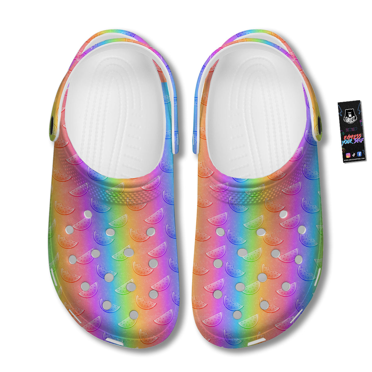 Watermelon Colorful Print Pattern Clog-grizzshop