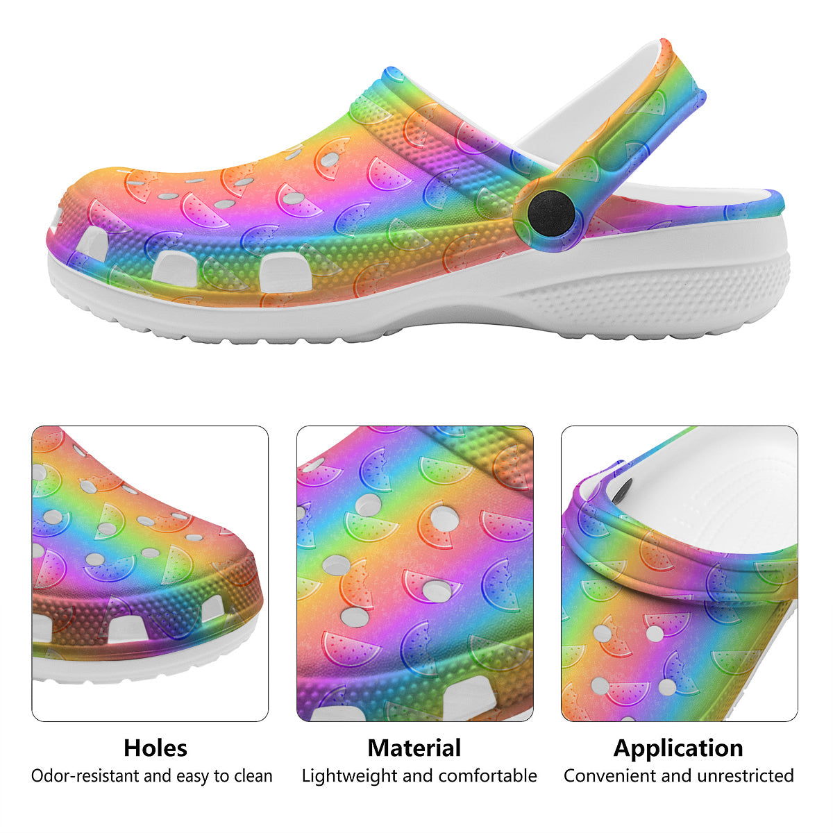 Watermelon Colorful Print Pattern Clog-grizzshop