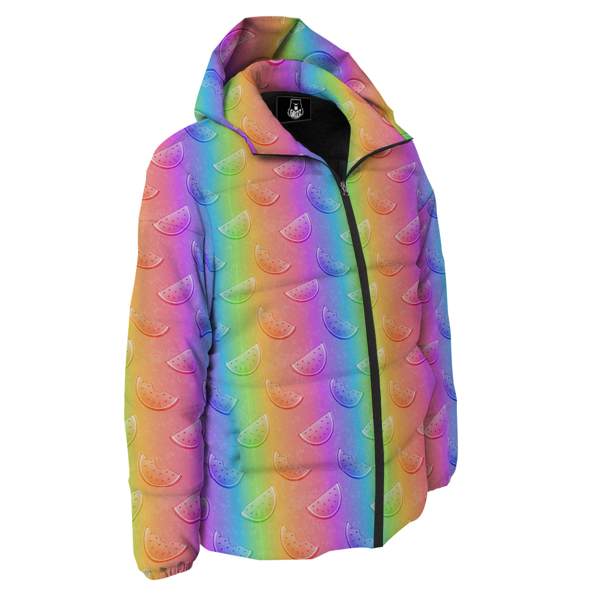 Watermelon Colorful Print Pattern Down Jacket-grizzshop