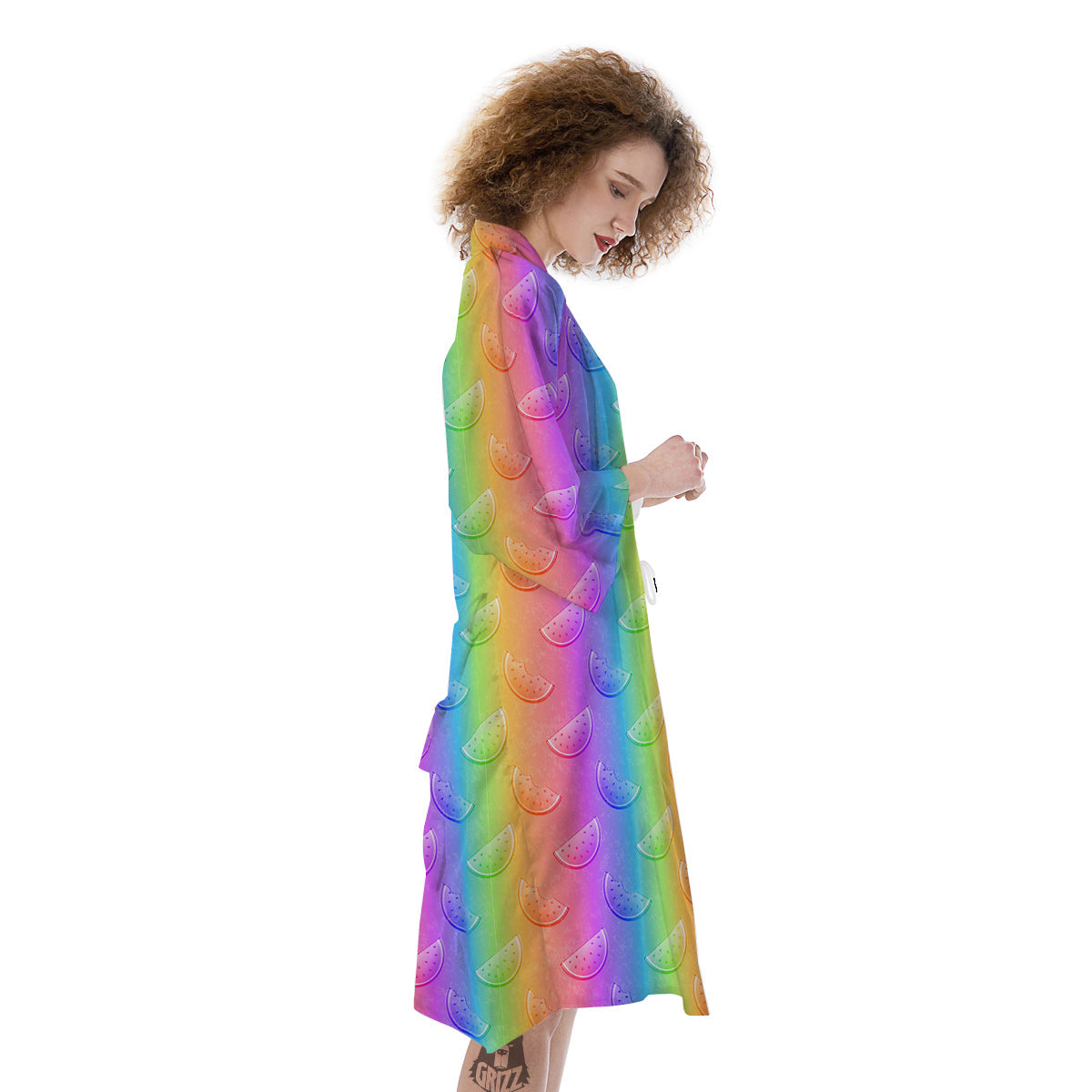Watermelon Colorful Print Pattern Kimono-grizzshop