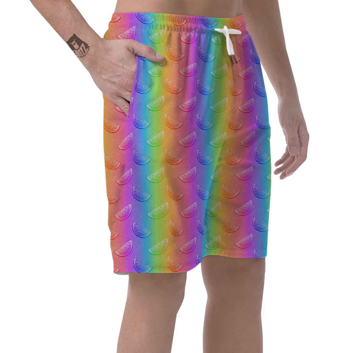 Watermelon Colorful Print Pattern Men's Shorts-grizzshop