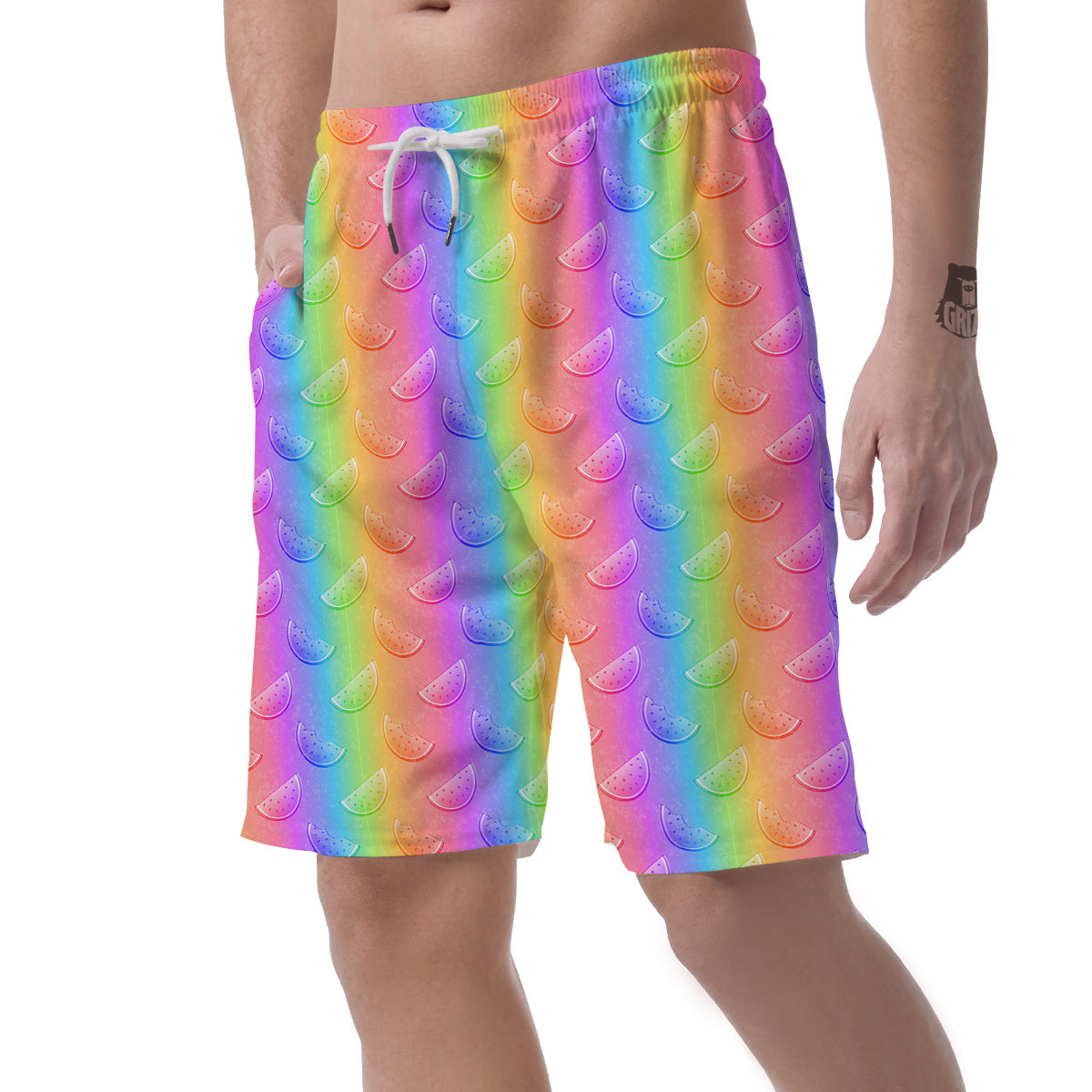 Watermelon Colorful Print Pattern Men's Shorts-grizzshop