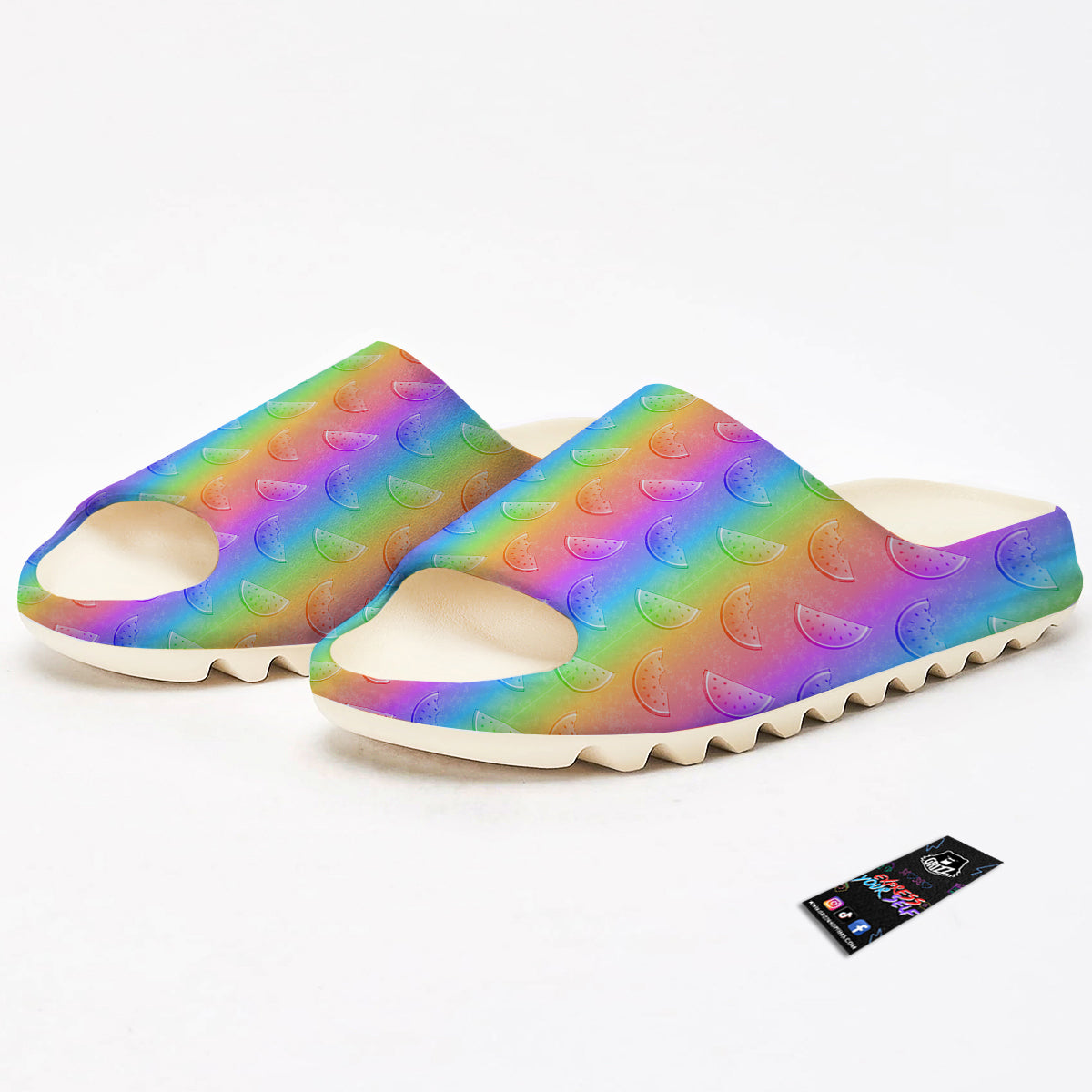 Watermelon Colorful Print Pattern Sandals-grizzshop