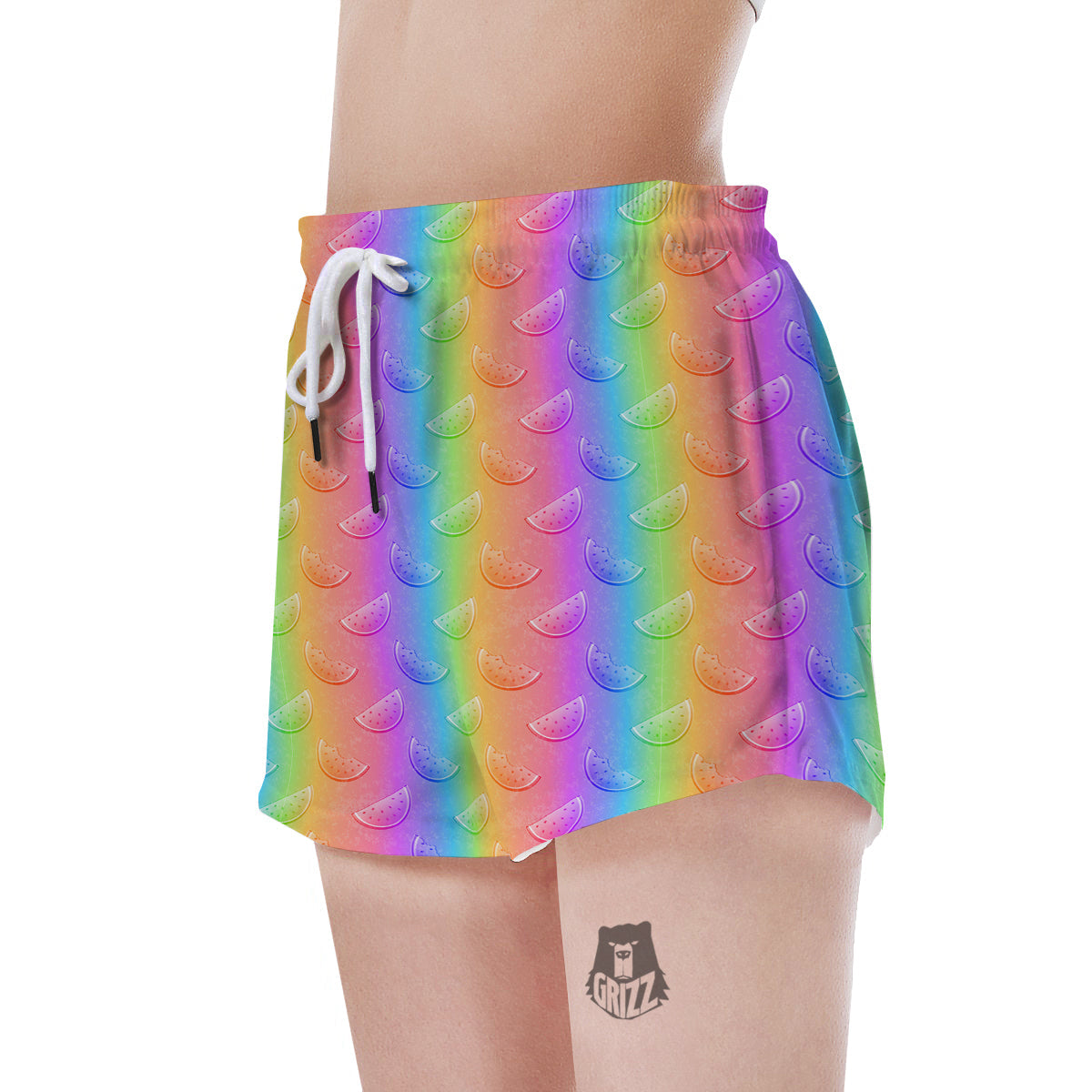 Watermelon Colorful Print Pattern Women's Shorts-grizzshop