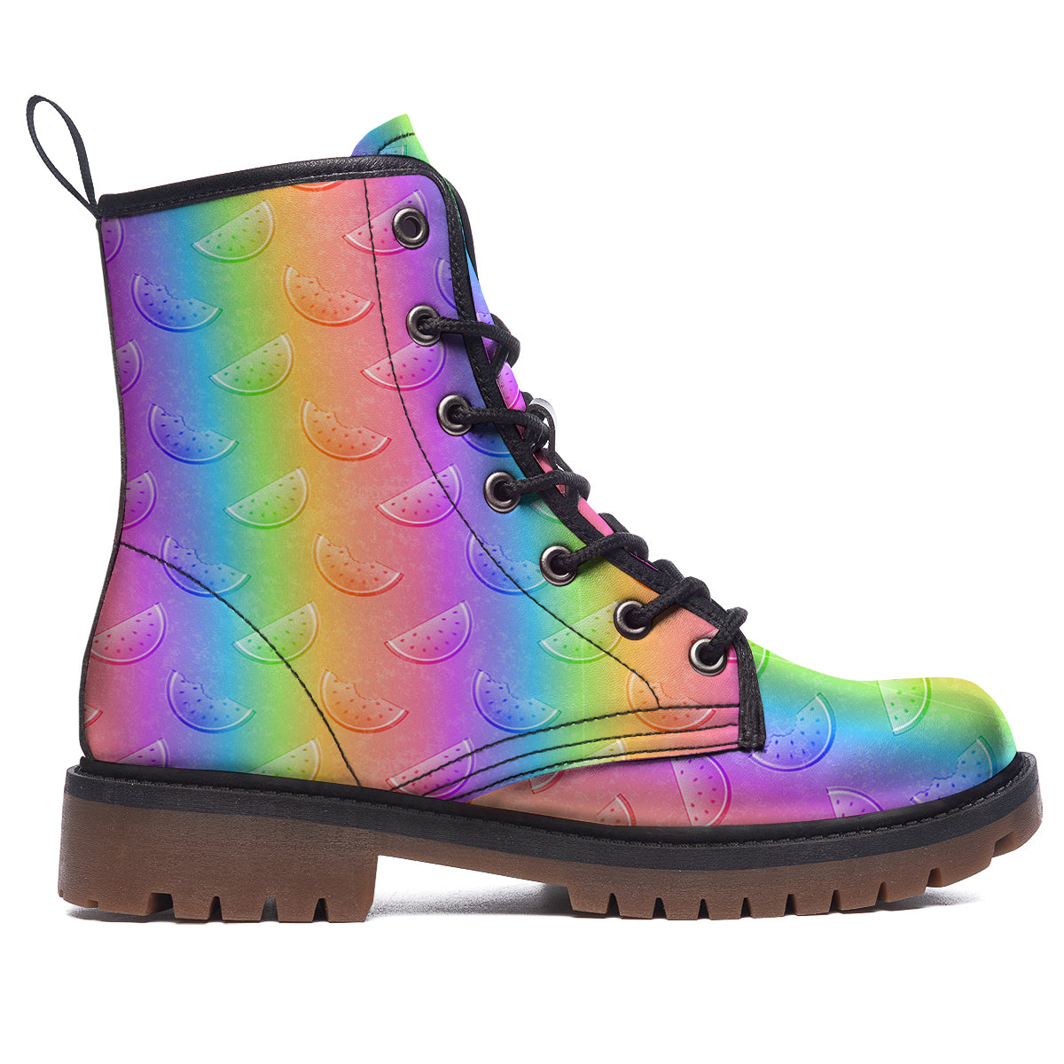 Watermelon Colorful Print Pattern Work Boots-grizzshop