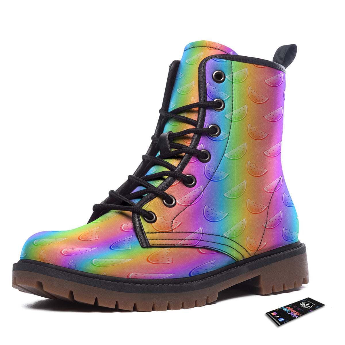 Watermelon Colorful Print Pattern Work Boots-grizzshop
