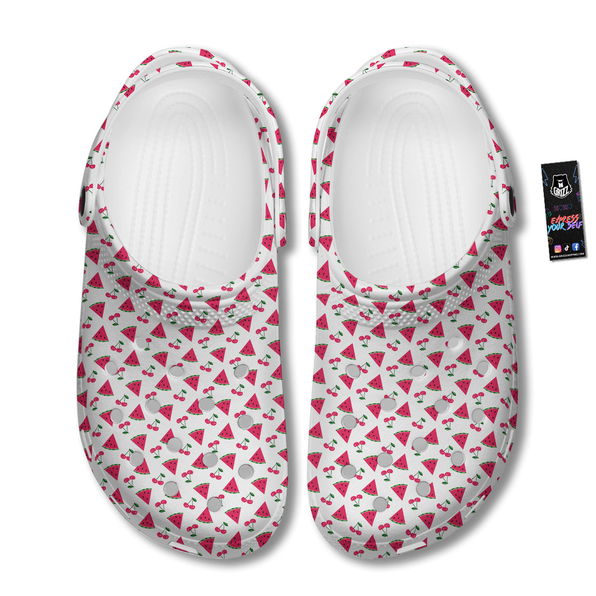 Watermelon Cute Berry Print Pattern Clog-grizzshop