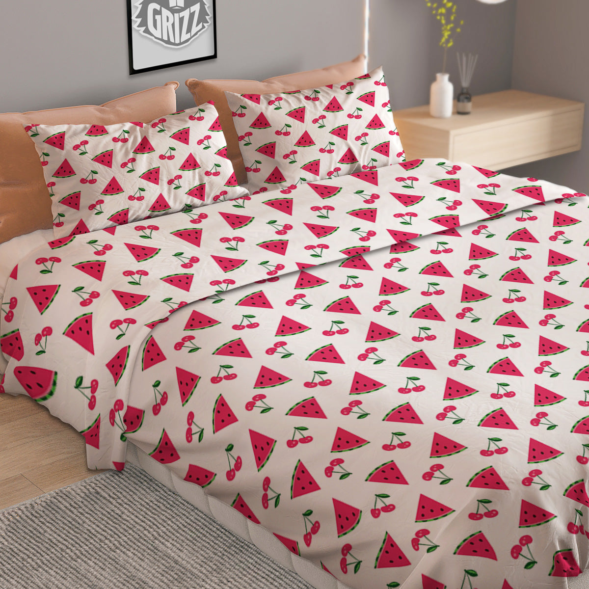 Watermelon Cute Berry Print Pattern Duvet Cover Bedding Set